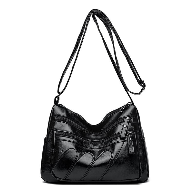 Cross-border женская мягкая кожаная сумка-мессенджер универсальная женская сумка среднего возраста многослойная вместительная сумка через плечо