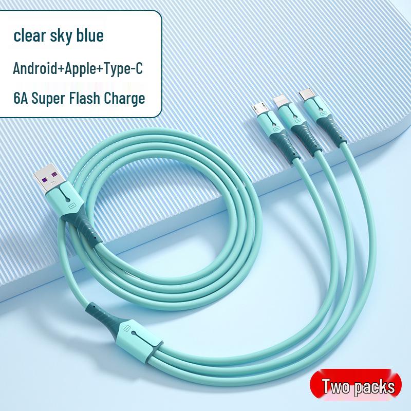 Универсальный многофункциональный кабель для быстрой зарядки 3-в-1 для автомобилей