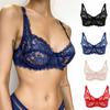 Europe and The United States Thin Single-layer Sexy Bra Full Lace Steel Ring Cottonless Bra Adjustable Big Yards Bra