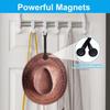 2 pcs Cowboy Hat Holder for Truck- Car Hats Organizer Accessories- Magnetic Clip Leather Hat Rack for Car- Headrest Hat Hanger Vehicle for Travel on