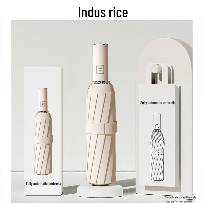 Ветрозащитный автоматический складной зонт с 10 спицами и черным клеем - Защита от солнца и затенение