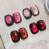 Retro Caramel Color Quantum Flash Cat Eye Powder, Manicure Red Brown Flash Glass Bead Spar Cat Eye Powder Diy Manicure