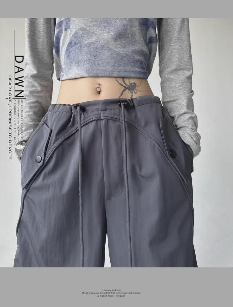 Женский комбинезон American Yuppie с широкими штанинами 2025 года — свободные спортивные брюки для лета и осени