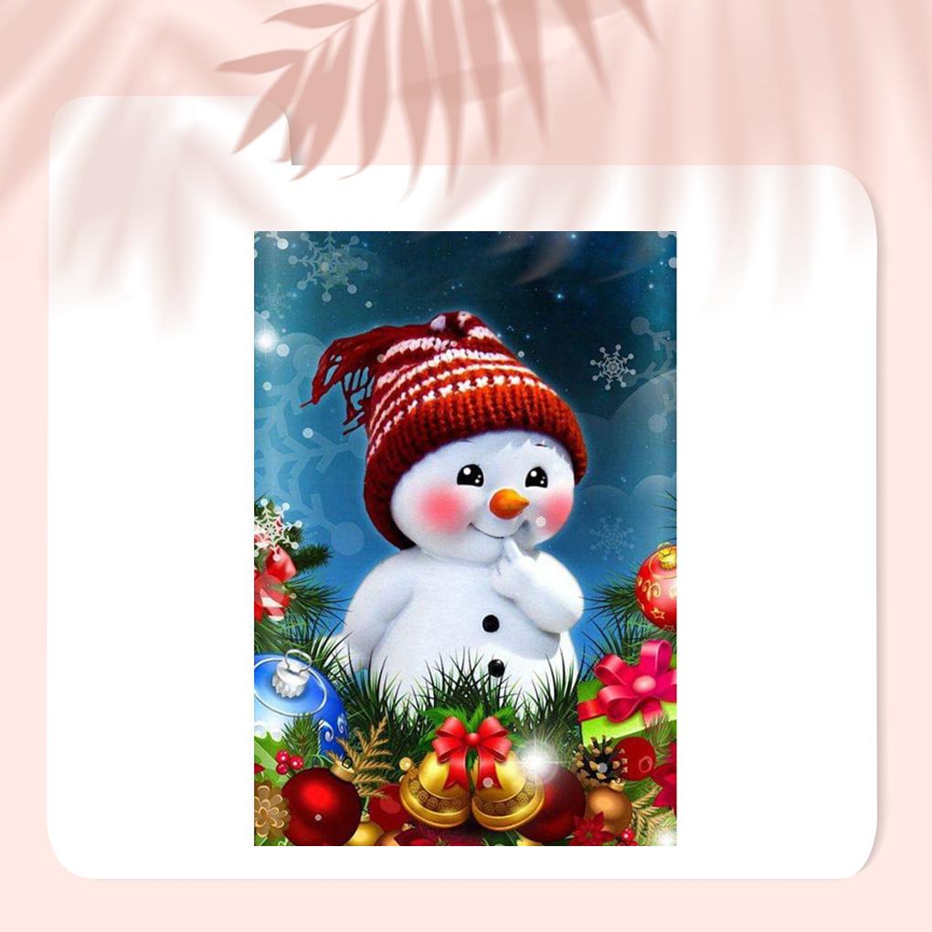 Смола Рождественский Снеговик Кристалл Картина Портативная Безрамная Круглая Декоративная Настенная Подвеска Спальня Гостиная Рисунок