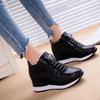 Fashion Women Casual Shoes Autumn Platform Hidden Increasing Sneakers PU Leather Shoes Woman Breathable High Quality White Shoe New 2024
