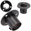 2Pcs Steel Pipe Bracket Tube Support Flange Seat Wardrobe Hanging Rail Rod Pole Socket End Holders 19-32mm Flange Rod Holder