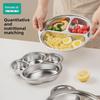 Rushan 316L Stainless Steel Divided Dinner Plate for Kids - Food Grade Baby Tableware