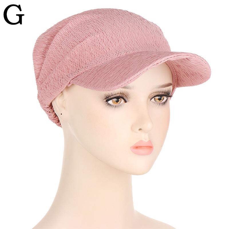 1PC Sun Hat Sunscreen Cap Solid Color Turban Cap Summer Female Hat Fashion Female Hat