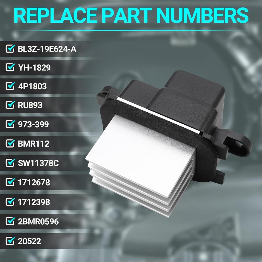 HVAC Blower Motor Resistor AC Blower Control Module - Compatible With 2010-2017 Ford Expedition 2010-2014 Ford F-150 2011-2017 Lincoln Navigator Auto
