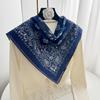Korean Cashew Nut Print Silk Scarf Breathable Square Handkerchief Simple Small Scarves  Female