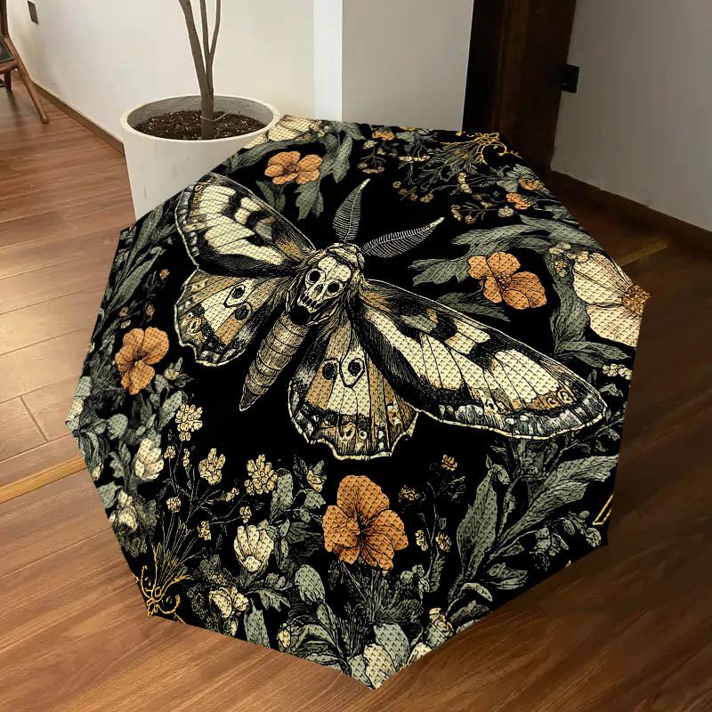 1PC Death Moth Umbrella-8-Rib Reinforced Portable Folding Travel Suitable for All Seasons Outdoor Daily Use Is an Ideal Choice  -K0371