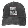 Make Country Music Great Again Hat,Washed Cowboy Baseball Cap Unisex and Women Trucker Hat Dad Cap