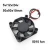 DC 5010 5V 12V 24V Volt 5cm Computer CPU Cooler Cooling Fan 50MM Small Exhaust Fan for 3D Printer 2pin 50x50x10mm Sleeve Bearing