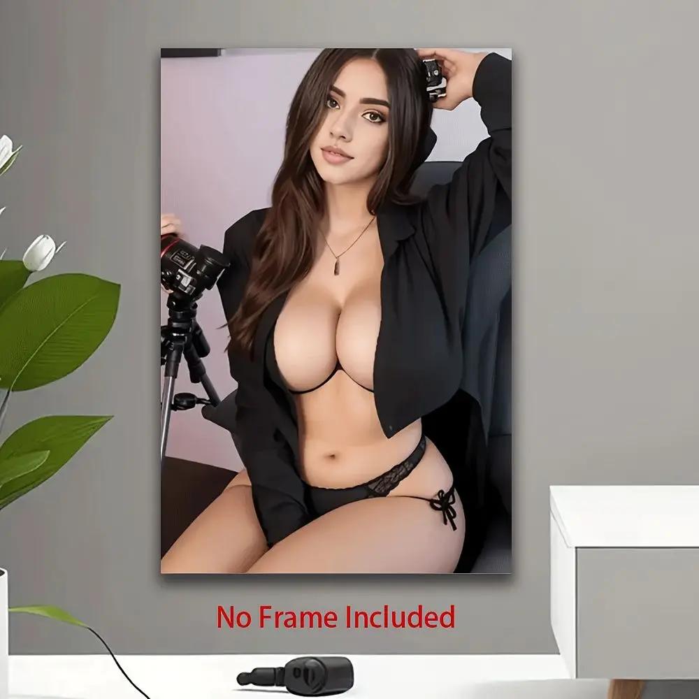 Винтажное бикини Металлический настенный декор - 2D плоский дизайн Декор для дома бара кафе гаража Батарея не требуется