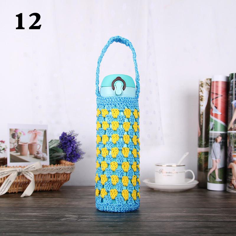 Портативный термос с ручкой, чехол для бутылки с водой, 400-600 мл, чехол для вязания крючком, держатель для бутылок с водой, сумка, чехол