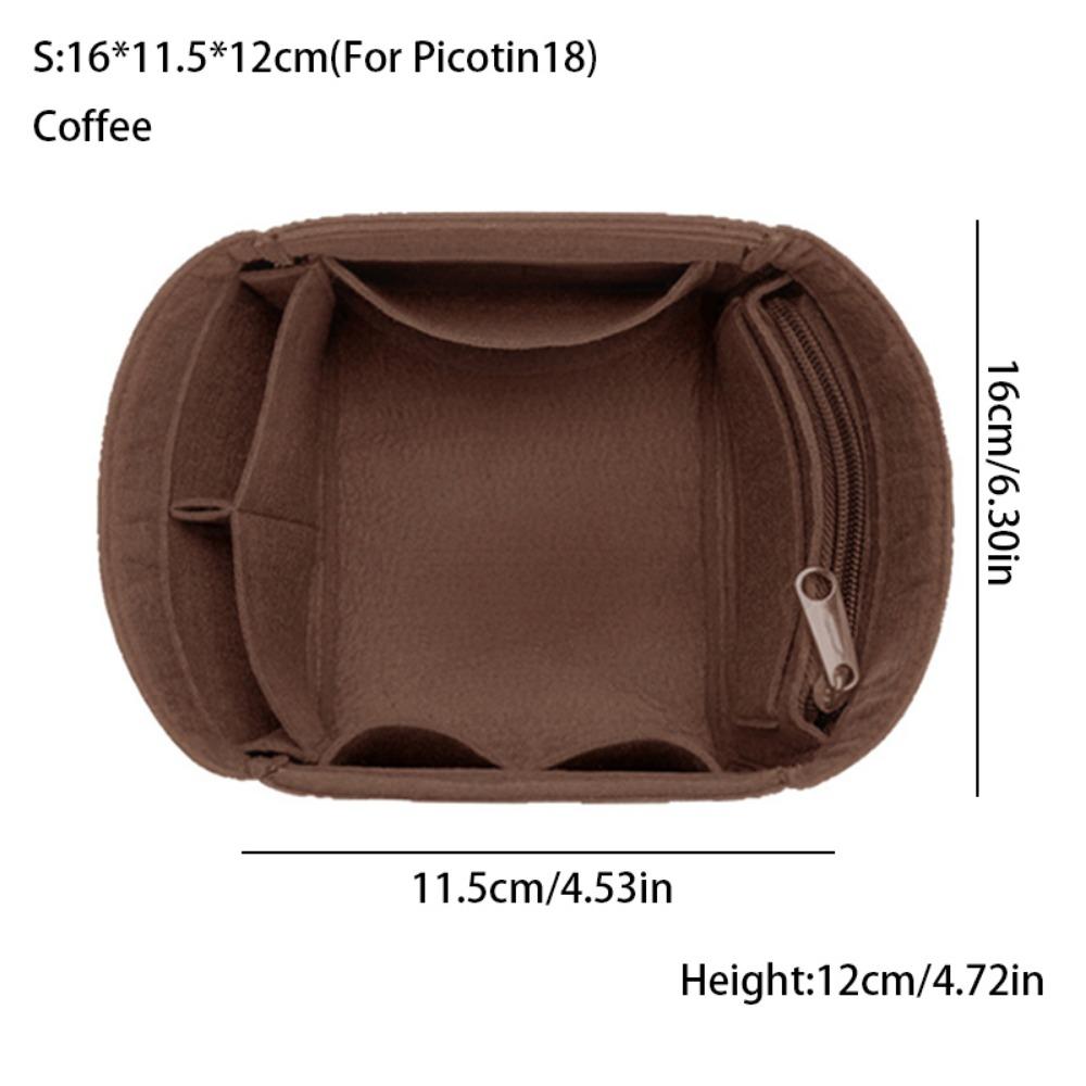 Felt Bucket Bag Internal Bag Large Capacity Multi-Pocket Purse Liner Storage Organization Portable for Picotin18/22