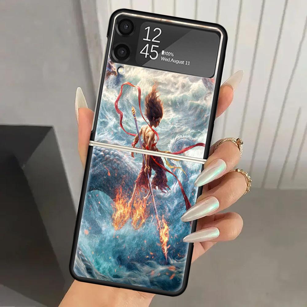 Мультяшный Жесткий PC Задний Чехол для Телефона Nesha Nezha для Samsung Galaxy ZFlip 7 6 5 Z Flip 4 ZFlip6 Z Flip7 5G ZFlip4 Flip3 Zflip5
