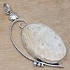 Necklace Fossil Coral Gemstone Handmade Silver Jewelry 3"