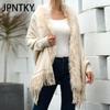 JPNTKY Women's Fashion Casual Solid Color Print Autumn Winter Long Sleeve Loose Sweaters Cardigans