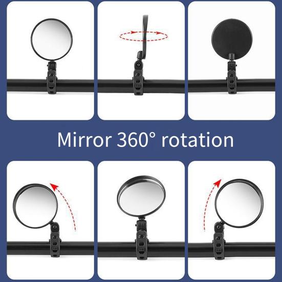 1/2 шт. вращающееся зеркало заднего вида на руль велосипеда небьющееся универсальное легкое в установке регулируемое крепление на руль выпуклое зеркало аксессуары