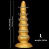Очень большой золотистый ребристый силиконовый анальный плаг, большой пенис, реалистичный дилдо, игрушка для фистинга, огромный член