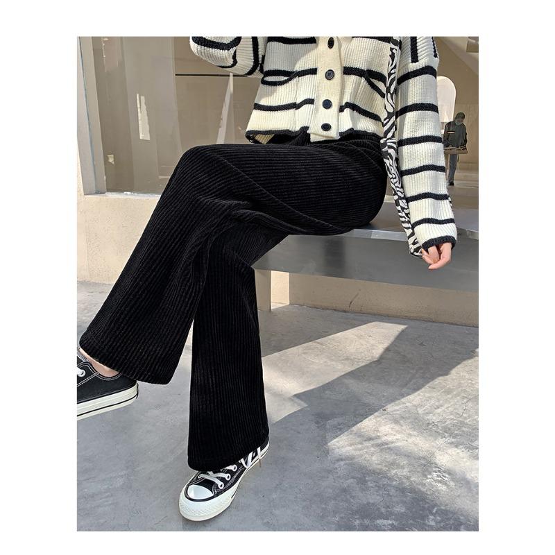 Fashion High Waist Women's Straight Leg Pants Autumn and Winter Elegant Casual Loose Simple Long Pants Ladies Solid Color Trousers 2347