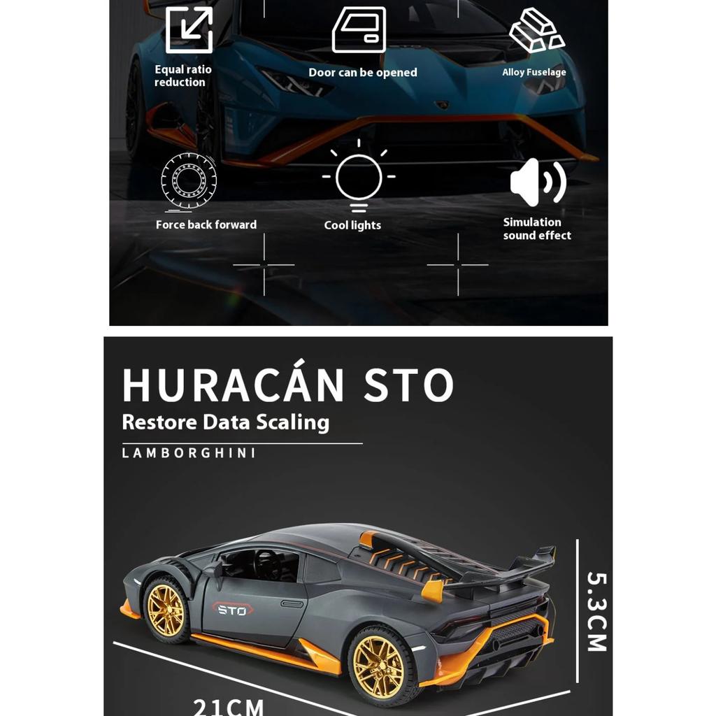 1/24 Lamborghini Huracan STO V10 Supercar Model Alloy Die Cast Vehicle Model Home Interior Collection Decorative Ornaments Gift