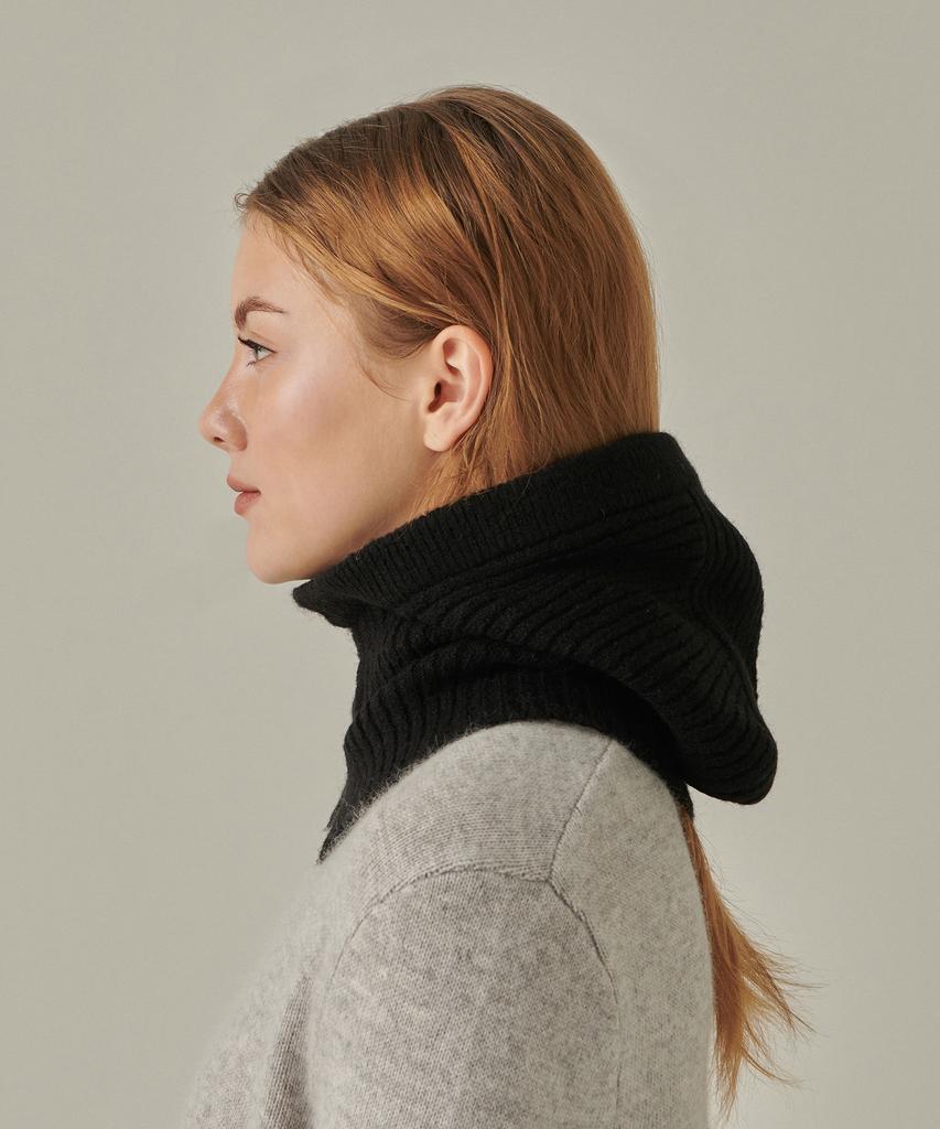 MUSINSA STANDARD WOMAN Женская мягкая балаклава из буклированной вязки [Черный]