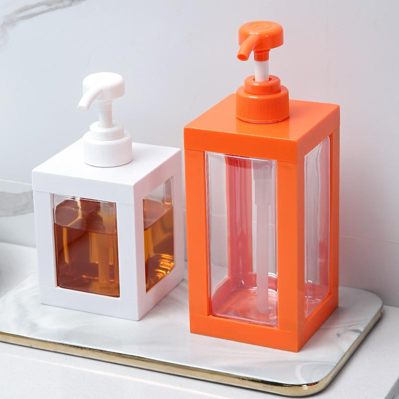 500/1000ML Shower Gel Bottle Large-capacity Lotion Dispensing Bottle Square Empty Pump Shampoo Bottle Dish Soap Container