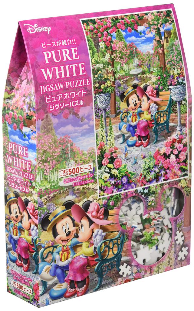 Tenyo In 500 Piece Pure White Gyutto Series Jigsaw Puzzle Disney Love Blooming Royal Garden Service Card Included [Made Japan] (25x36cm) DPG-500-218