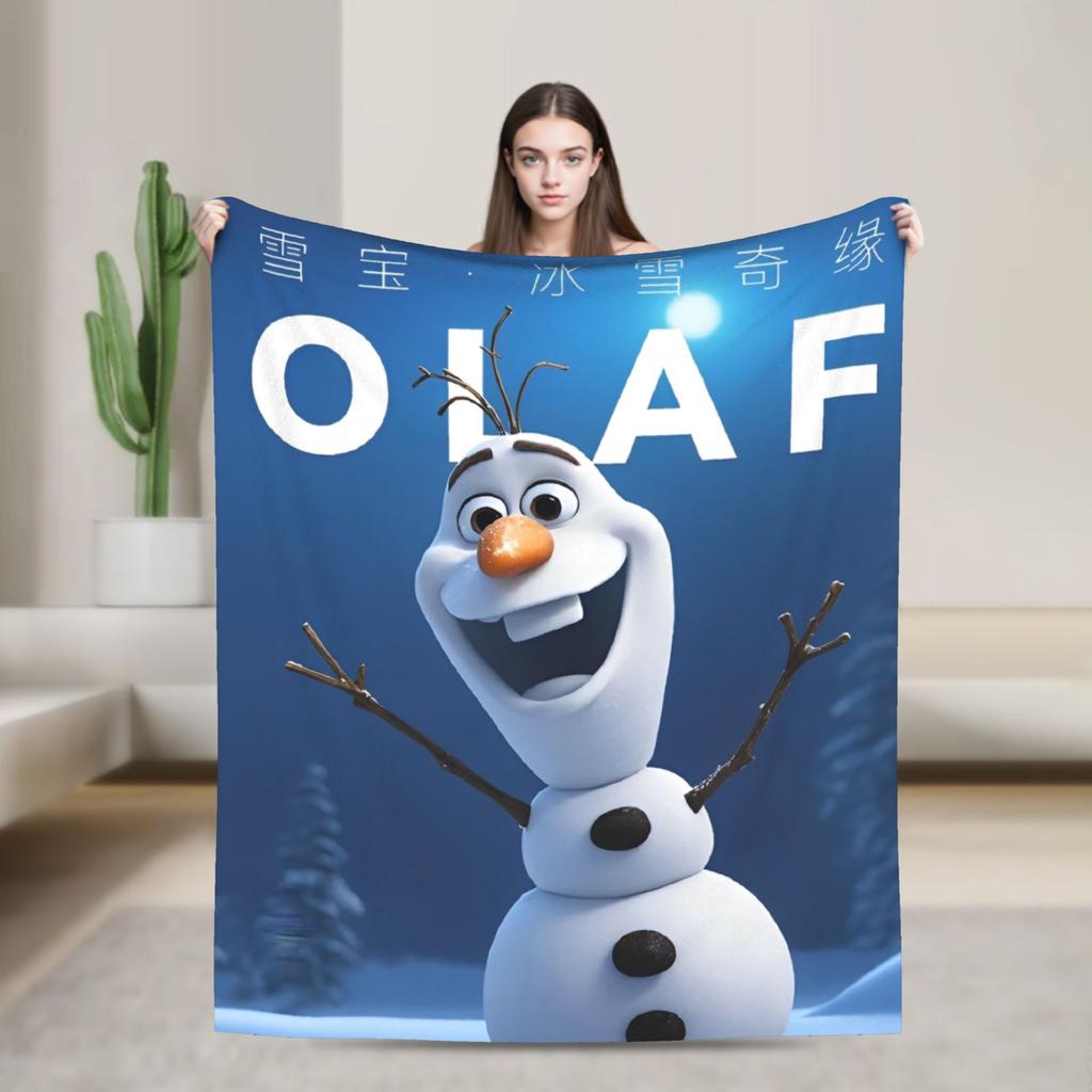Frozen Olaf Cartoon Blanket Super Soft Novelty Plush Throw Blanket For Bedroom Airplane Travel Flannel Bedspread Bed Cover