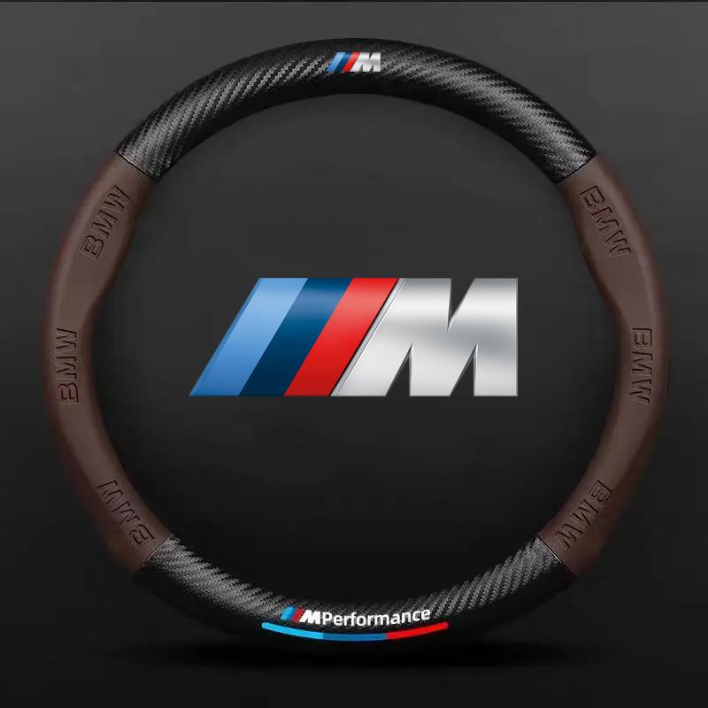 BBKC8 For Bmw E46 E90 E60 F10 F30 E39 E36 F20 E87 F20 F40 E88 M Performance M2 M3 M4 M5 M6 3D Embossing Car Logo Steering Wheel Cover