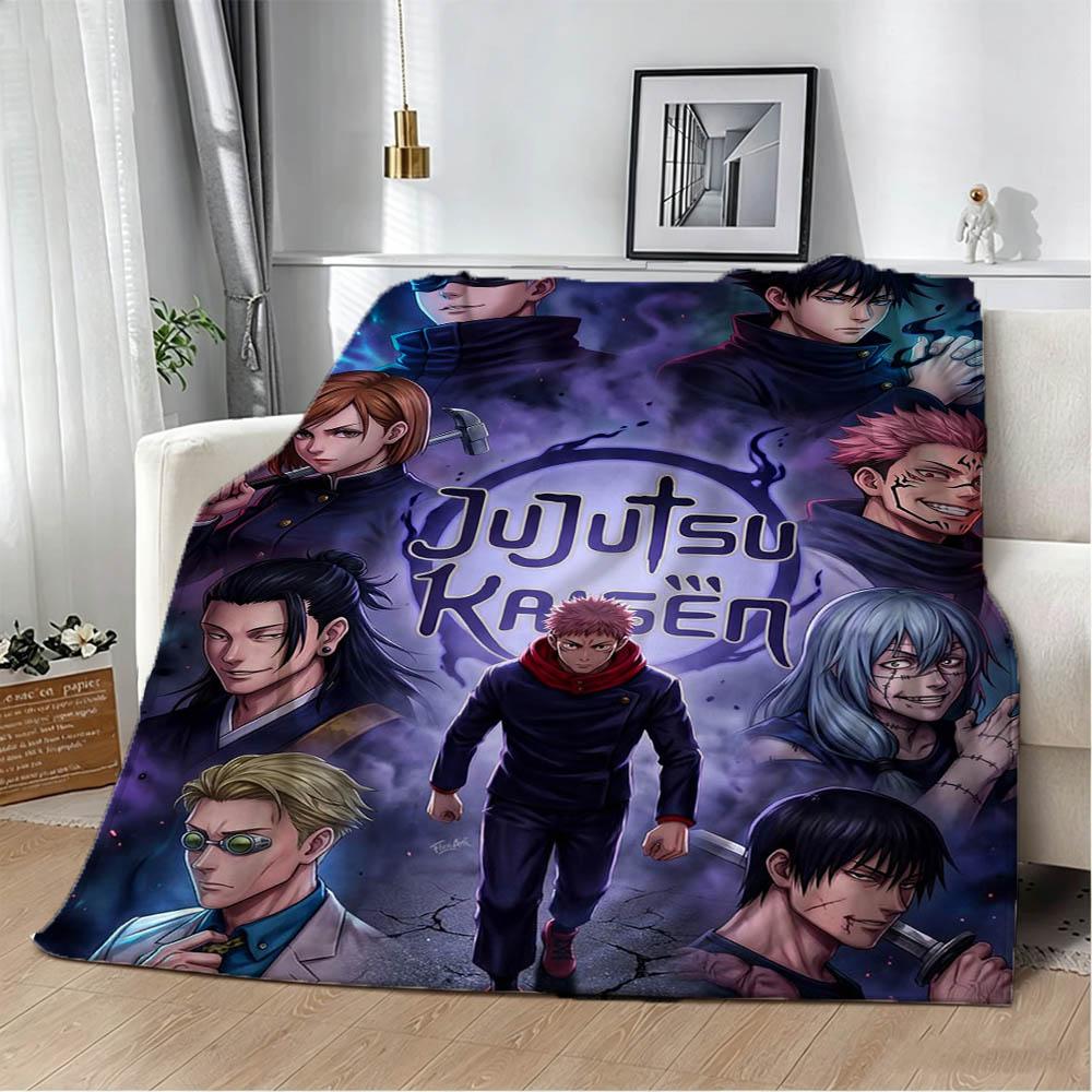 Мультяшное аниме Jujutsu Kaisen 3D фланелевое одеяло Мягкое плед Искусство для декора дома Спальни Кровати Дивана Покрывало Пикника Подарки для фанатов