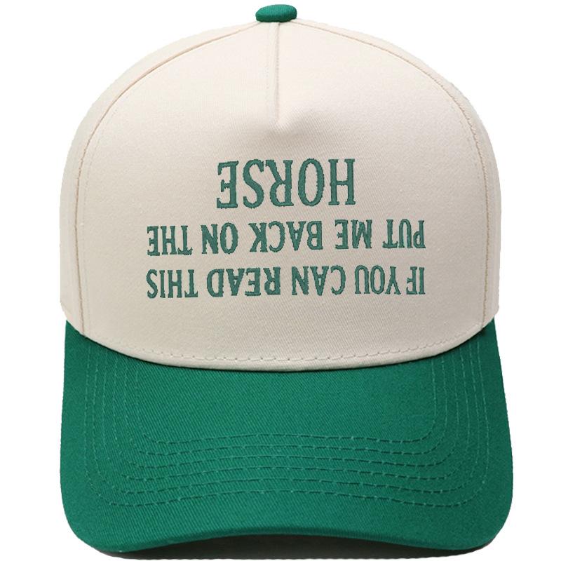 PUT ME BACK ON THE HORSE Fun Inverted Embroidery Color Matching Truck Driver Hat Men's and Women's Casual Hat