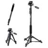 Velbon Pole Pod EX Fluid Head AZ Lever Lock Monopod with 23mm Leg Fluid Head for Quick Shoe Aluminum Convertible to Tabletop Tripod 4-Stage Diameter,