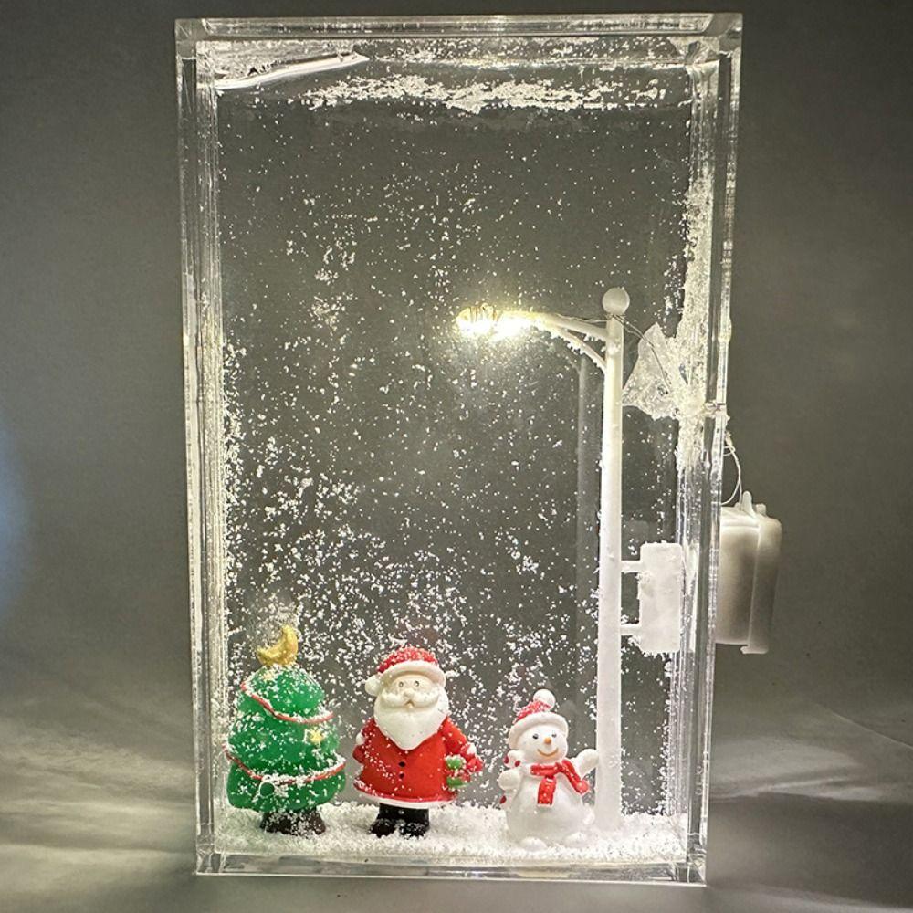 DIY Materials Snow Scene Night Light Handmade Street Flowing Lamp Desktop Decor