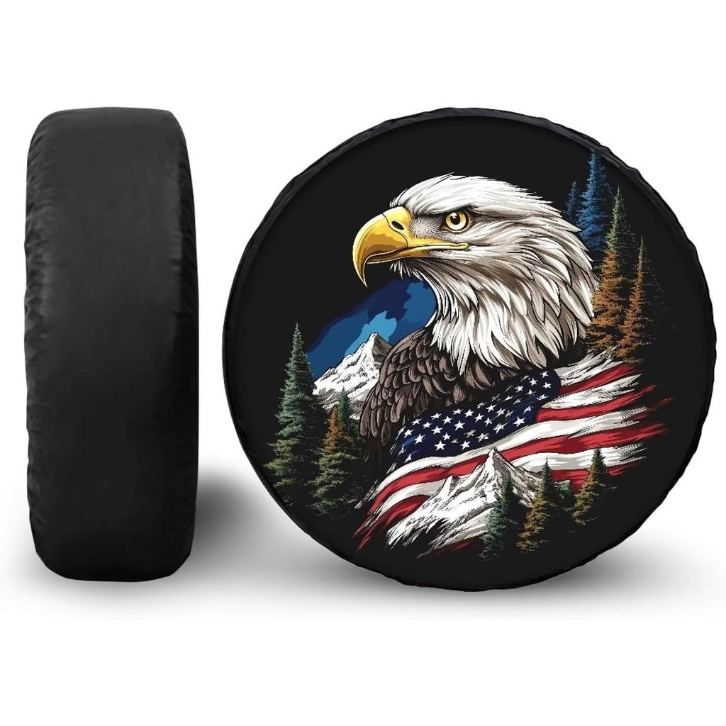 One Piece Of Eagle Design Spare Tire Cover, Suitable For All Types Of Wheels, Ideal For Rvs, Camping Vehicles, Travel Trailers,