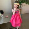 Платье для девочек, вечерние платья на тонких бретельках, повседневная одежда без рукавов, платье, детская праздничная одежда для девочек