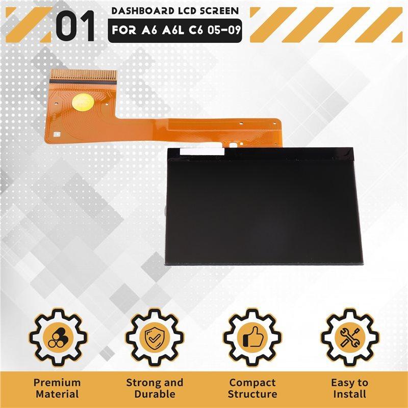 For A6 A6L C6 2005-2009 Car Dashboard LCD Screen Replacement- VDO Instrument Cluster Display Speedometer Gauge Dash