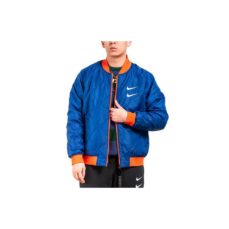 Nike Двусторонняя куртка-бомбер Swoosh с длинными рукавами, мужская верхняя одежда оранжевого цвета CJ4876-891