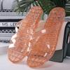Transparent Crystal Slippers Women's Wear Flat Bottom Plastic Material Non-slip Home Use Bathroom Soft Bottom Solid Color Mother Shoes