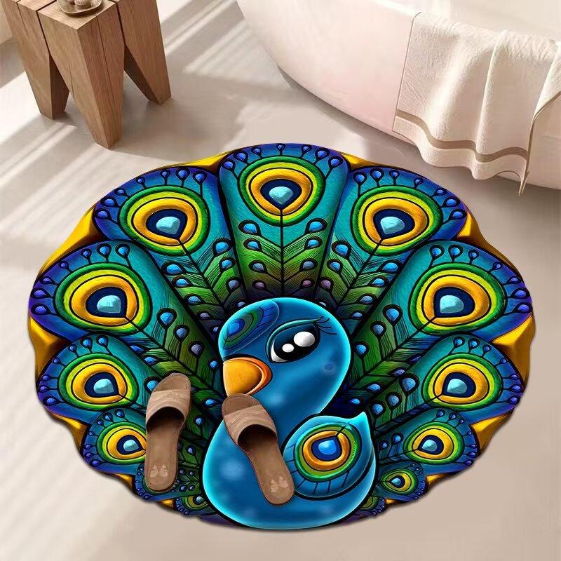 3D Цветочный Ковер Ванная Комната Впитывающий Бытовой Противоскользящий Грязеотталкивающий Легкий в Уходе Коврик для Ног