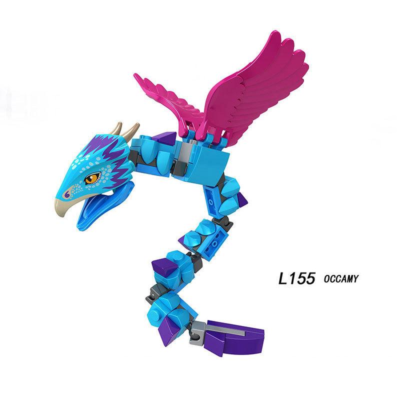 MOC Medieval Animal Zoo Farm Dragon Action Figures Building Blocks Gold Red Dragons Wolf Snake Monsters Beast Bricks Toys Gifts