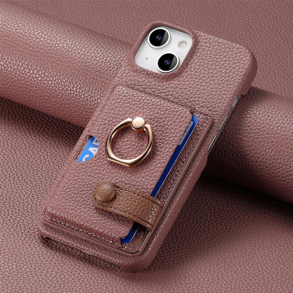 Ударопрочный чехол для телефона IPhone 17 Air 16E 16 15 Plus 14 13 12 Mini 11 Pro Max с кольцом, из ПУ кожи, с держателем для карт, кошелек