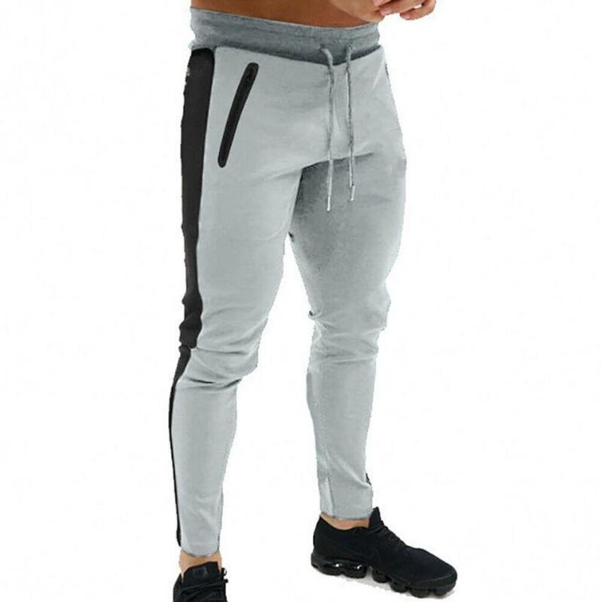 Мужские брюки Slim Fit с эластичной лентой, спортивные флисовые брюки, повседневные узкие спортивные штаны