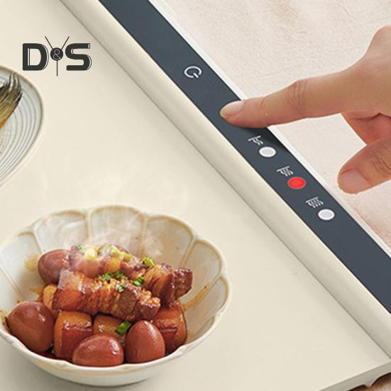 Подогреватель пищи, силиконовый электрический поднос для подогрева с 3 уровнями температуры, быстрый нагрев, не допускающие ожогов края, складная подставка для шведского стола