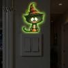 Halloween Bedroom Wall Art Glow in The Dark Switch Outlet Stickers, Cute Black Cat Witch Theme Decals Pumpkin Skull Decals, Waterproof Self-Adhesive