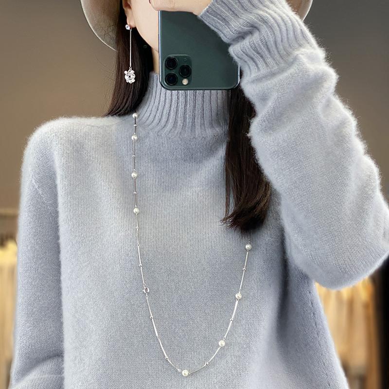 Женский кашемировый свитер Qinghe cashmere 30% кашемир 70% шерсть Женский осенне-зимний кашемировый свитер мягкий и теплый