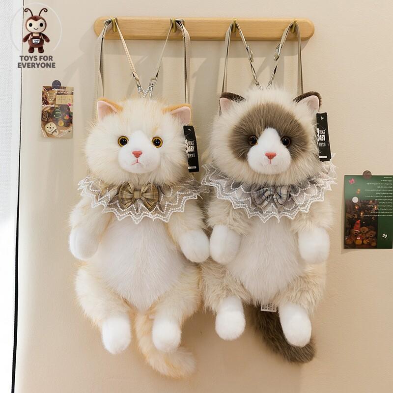 Школьная сумка Реальная кошка породы рэгдолл Персидская кошка Рюкзак Плюшевая кукла Кукла Котенок Игрушка Милая девочка Подарок на день рождения