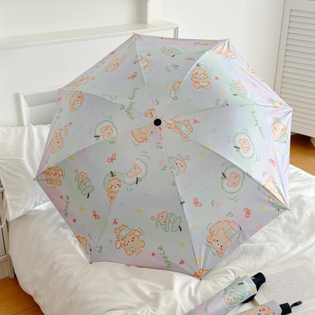 Durable, Reinforced, Dual-Purpose Folding Umbrella (Rain and Sun), Fully Automatic, UV Protection, Cute Student Sun Umbrella